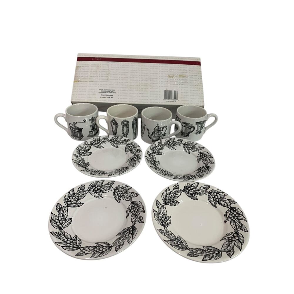 Cooks Club 4 Piece Demitasse Set In Box Kitchen Theme